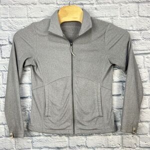 The North Face Women Fleece Jacket‎ Sweater Full Zip Long Sleeve Gray Sz Medium